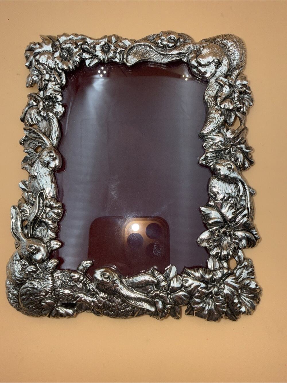 Vintage Arthur Court Photo Frame 6”x 5”Photo Rabbit Bunny Design 1995 Pewter